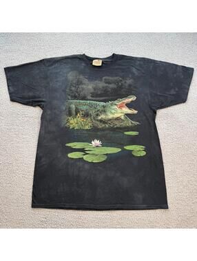 Vintage The Mountain Alligator T Shirt XXL USA Made Black Wildlife Nature Tee